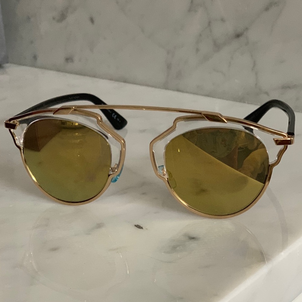 CHRISTIAN DIOR SO REAL GOLD/BLACK SUNGLASSES